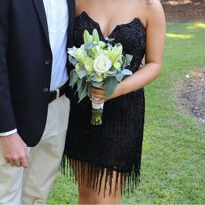 Elegant Black Primavera Beaded Homecoming Dress